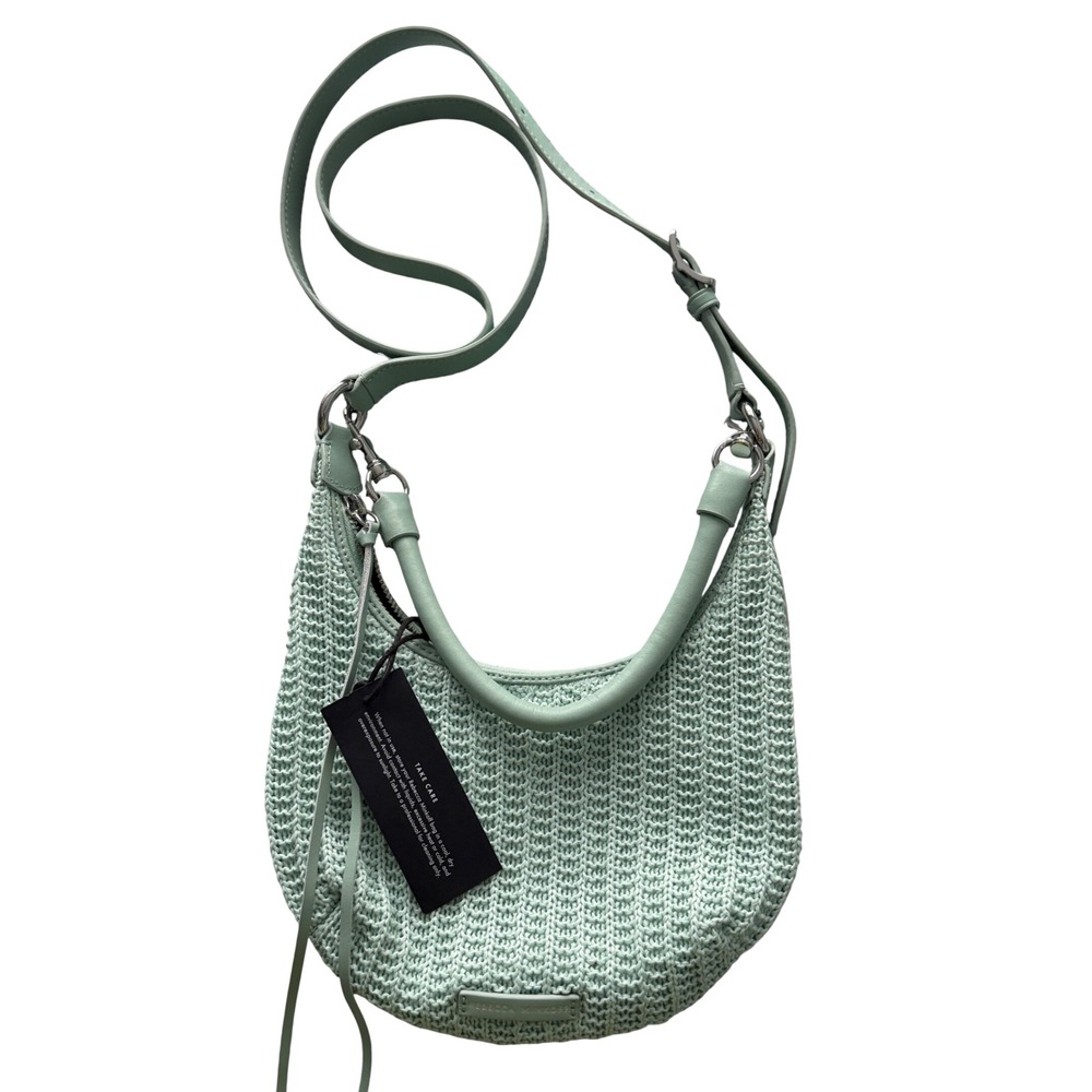 Rebecca Minkoff Mint Green Woven Crochet Hobo Crossbody Bag New With Tags